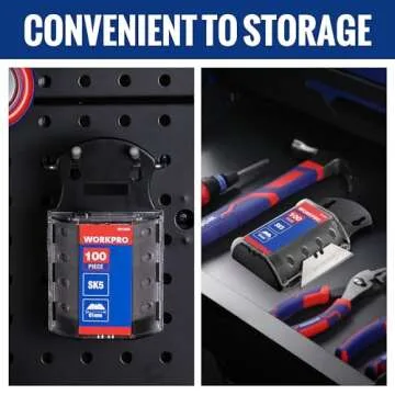 WORKPRO Utility Knife Blades, SK5 Steel, 100-Pack