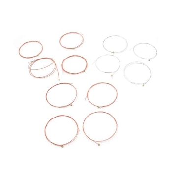 Geesatis Acoustic Guitar Strings 2 Sets - Rose Red Silver for Rich Tone
