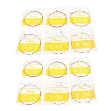 Geesatis Acoustic Guitar Strings 2 Sets Rose Red Silver