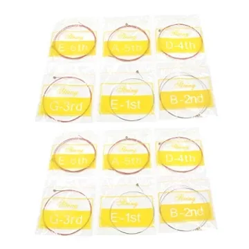 Geesatis Acoustic Guitar Strings 2 Sets Rose Red Silver