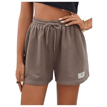 MakeMeChic Women's Casual Sweat Shorts Mocha Brown