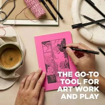 Sakura Pigma Sensei Manga Drawing Kit - Archival Black Ink Pens with Pencil & Eraser - Pens for Drawing Manga, Cartoon, & More - Assorted Nib Sizes - 6 Pack