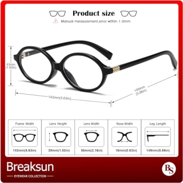 Breaksun Oval Glasses for Stylish Eye Protection