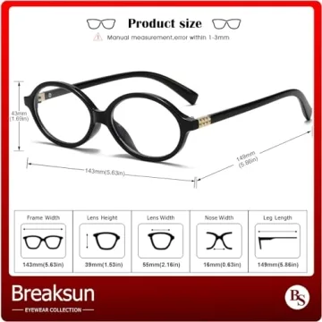 Breaksun Oval Glasses for Stylish Eye Protection