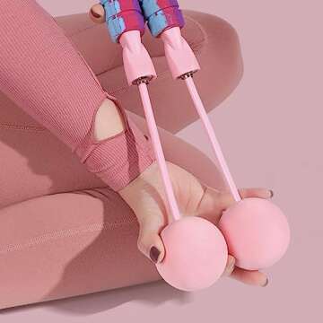 IFAST Jump Rope with 2 in 1 Training Adjustable Ropeless Skipping Rope Fitness Weighted, Adjustable Weighted Cordless Jumping Rope for Kids Men Women, Cardio, CrossFit