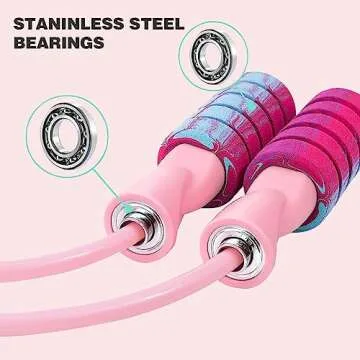 IFAST Jump Rope with 2 in 1 Training Adjustable Ropeless Skipping Rope Fitness Weighted, Adjustable Weighted Cordless Jumping Rope for Kids Men Women, Cardio, CrossFit