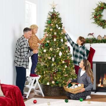 Best Choice Products 7.5ft Pre-Lit Scotch Pine Christmas Tree, Premium Pre-Decorated Artificial Holiday Decor w/ 1,320 Branch Tips, 2-in-1 White and Multicolor LED Lights, Cordless Setup