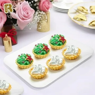 R-kay 3 Pack White Plastic Serving Trays for Every Event