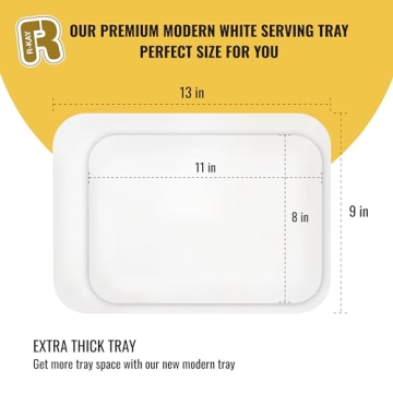 R-kay 3 Pack White Plastic Serving Trays for Every Event