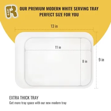 R-kay 3 Pack White Plastic Serving Trays for Every Event