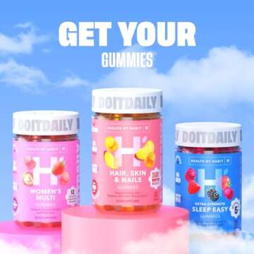 Health by Habit Womens Multivitamin Gummies (60 Gummies) - Non-GMO, Gluten Free, Allergen Free Vitamins A-E Plus Essential Biotin, Folate and Zinc, and More