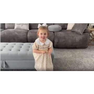 Easter Dresses for Toddler Girls Smocked Summer Spring Vintage Floral Church Holiday Yellow Dress fo...