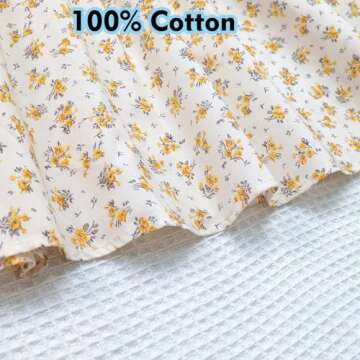 Easter Dresses for Toddler Girls Smocked Summer Spring Vintage Floral Church Holiday Yellow Dress for Little Girl Size 5 6