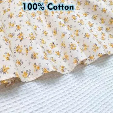 Easter Dresses for Toddler Girls Smocked Summer Spring Vintage Floral Church Holiday Yellow Dress for Little Girl Size 5 6