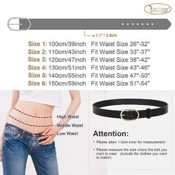 JASGOOD 2 Pack Women’s Leather Belts for Jeans Pants Fashion Ladies Belt with Silver Buckle, I-Black+Brown