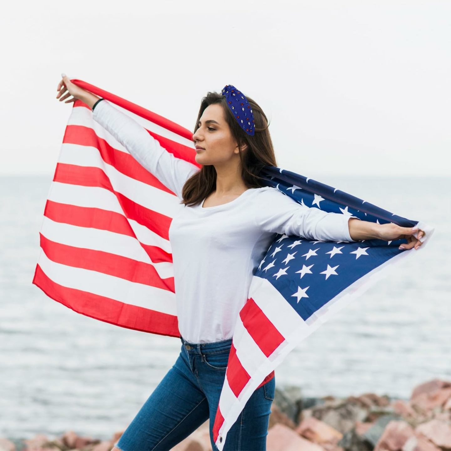 Patriotic 4th of July Headbands with Rhinestones