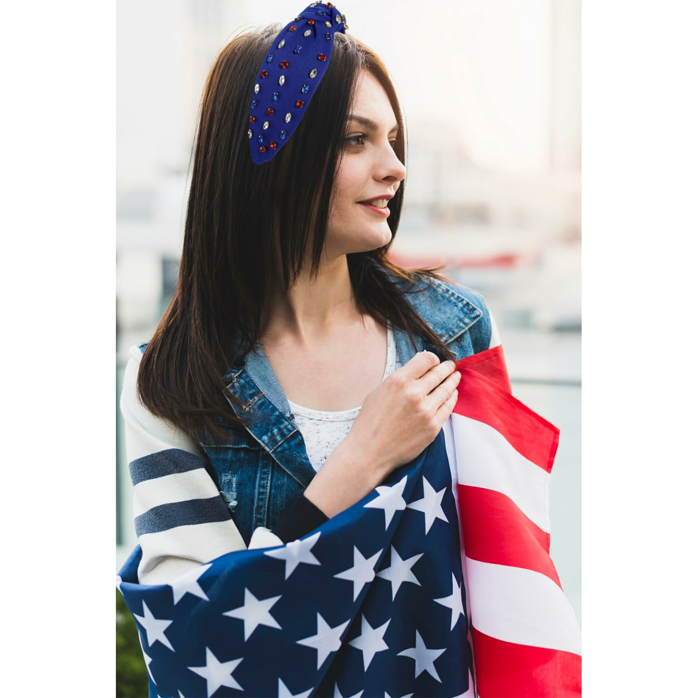 Patriotic 4th of July Headbands with Rhinestones