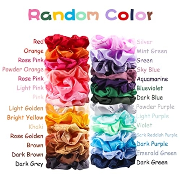 WATINC 28Pcs Silk Satin Hair Scrunchies Set for Women
