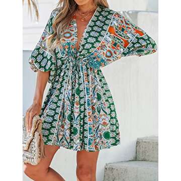 CUPSHE Women Casual Boho Floral Sundress Summer Dress