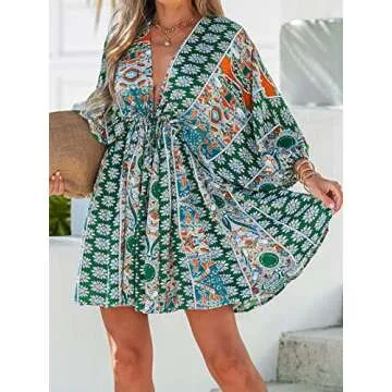 CUPSHE Women Casual Boho Floral Sundress Summer Dress