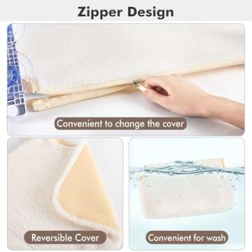 AMOSIJOY Cordless Cat Window Perch, Cat Hammock for Wall with 4 Strong Suction Cups, Solid Metal Frame and Two Replaceable Covers, Foldable Cat Beds for Indoor Cats (Medium-White)