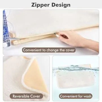 AMOSIJOY Cordless Cat Window Perch, Cat Hammock for Wall with 4 Strong Suction Cups, Solid Metal Frame and Two Replaceable Covers, Foldable Cat Beds for Indoor Cats (Medium-White)