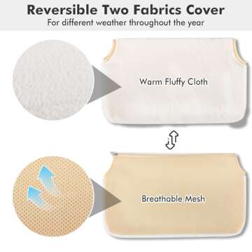 AMOSIJOY Cordless Cat Window Perch, Cat Hammock for Wall with 4 Strong Suction Cups, Solid Metal Frame and Two Replaceable Covers, Foldable Cat Beds for Indoor Cats (Medium-White)