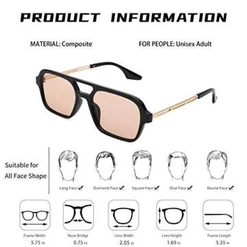 Pro Acme Vintage 70s Aviator Sunglasses for Men Women