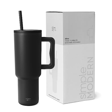 Modern 40 oz Insulated Tumbler with Handle and Straw