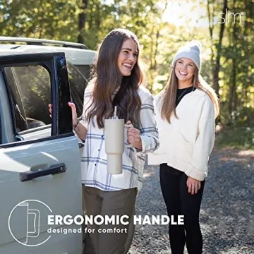 Modern 40 oz Insulated Tumbler with Handle and Straw