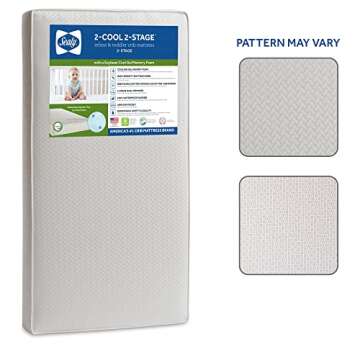 Sealy Baby 2 Cool 2 Stage Waterproof Crib Mattress plus Toddler Bed Fit, Premium Extra Firm Cooling Foam, Non Toxic, GREENGUARD Gold Certified, Safety & Quality Tested, Made in USA, 52'X28'