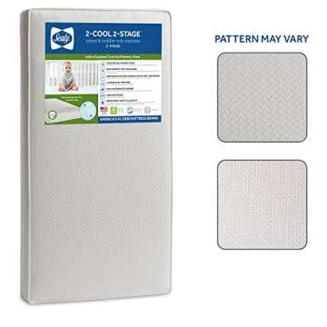 Sealy Baby 2 Cool 2 Stage Waterproof Crib Mattress plus Toddler Bed Fit, Premium Extra Firm Cooling Foam, Non Toxic, GREENGUARD Gold Certified, Safety & Quality Tested, Made in USA, 52'X28'