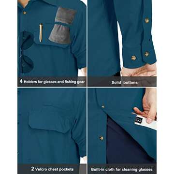 UPF50+ Men's Sun Protection Shirt for Fishing & Hiking