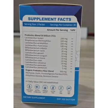 ZEBORA Probiotics for Women, Men and Kids, Prebiotics and Probiotics Powder for Digestive and Immune Gut Health - Support Healthy-Respiratory-System Gluten Free and Non GMO, 30 Packets