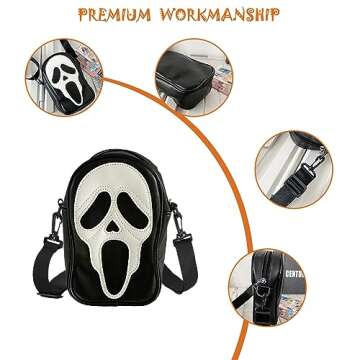 Halloween Pumpkin Ghost Crossbody Bag for Women