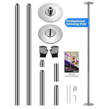 SereneLife Professional Spinning Dance Pole, 45mm Portable Exercise Pole for Fitness – Durable Steel Build, Anti-Rust Finish, Suitable for Home, Club, Gym, Party, Pub