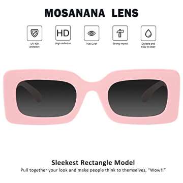 Mosanana Trendy Rectangle Sunglasses - Stylish UV Protection