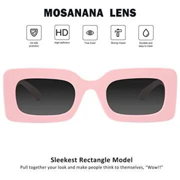 Mosanana Trendy Rectangle Sunglasses - Stylish UV Protection