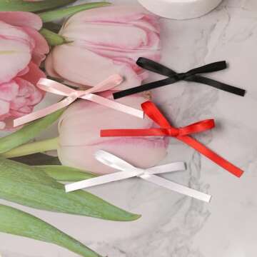 XFYUZR Hair Accessories for Women and Girls: Long Ponytail Holders, Small Black Claw Clips, Barrettes, and Ribbon Bow Hair Clips - 10Pcs Set