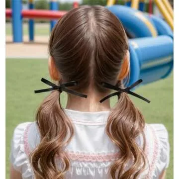 XFYUZR Hair Accessories for Women and Girls: Long Ponytail Holders, Small Black Claw Clips, Barrettes, and Ribbon Bow Hair Clips - 10Pcs Set