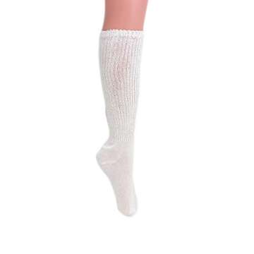 Lightweight Cotton Slouch Socks for Women - 3 Pairs White