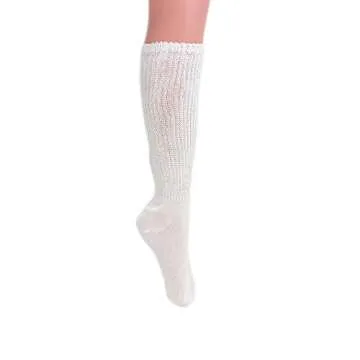 Lightweight Cotton Slouch Socks for Women - 3 Pairs White