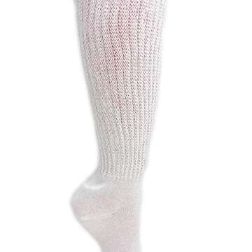 Lightweight Cotton Slouch Socks for Women - 3 Pairs White