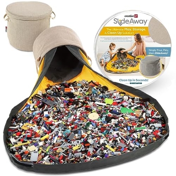 Creative QT SlideAway Toy Storage Organizer & Play Mat for Kids - Organizer Storage Bin - Kids Toy B...