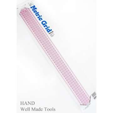 HAND Flexible Grader Ruler, 50cm/500mm, Silver, Modern, Vinyl Plastic, Flexible with Internal Marking