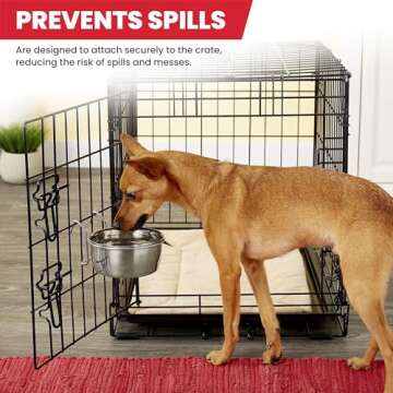 SPOT Coop Cup Wire Hanger - Stainless Steel Hanging Bowl for Pet Crates, Easy Install, Chew-Proof, Removable Water/Kibble Bowl for Medium Dogs, Cats, Large Birds, Reptiles - 3.75 Cups (30 Oz)