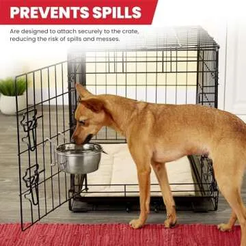 SPOT Coop Cup Wire Hanger - Stainless Steel Hanging Bowl for Pet Crates, Easy Install, Chew-Proof, Removable Water/Kibble Bowl for Medium Dogs, Cats, Large Birds, Reptiles - 3.75 Cups (30 Oz)