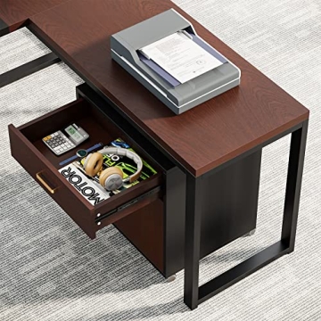 Tribesigns Executive L-Shaped Desk with File Cabinet