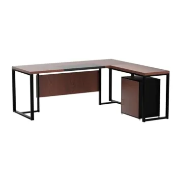 Tribesigns Executive L-Shaped Desk with File Cabinet