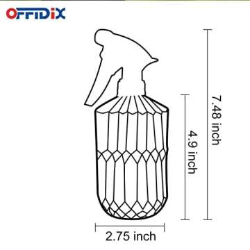 OFFIDIX Fine Mist Plant Mister,Handheld Pressure Glass Spray Bottles,0.43L/15.17oz Watering Can with...